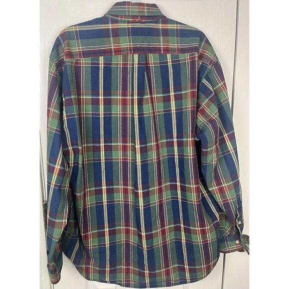 Vintage Tommy Hilfiger Men’s L Plaid Long Sleeve Cotton Button Down Shirt - Picture 7 of 8